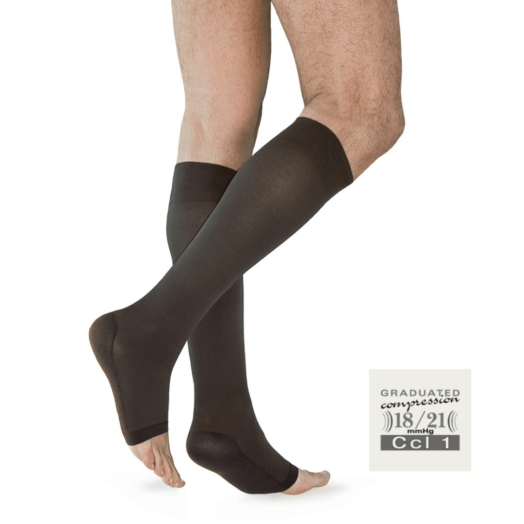 Relax Unisex 140 Open Toe Graduated compression knee high stockings